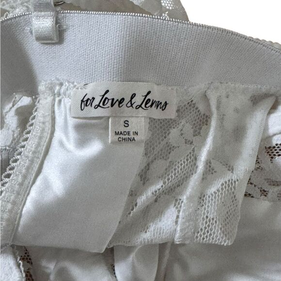 For LOVE & LEMONS Lou White Lace Bodysuit Small - Picture 6 of 7